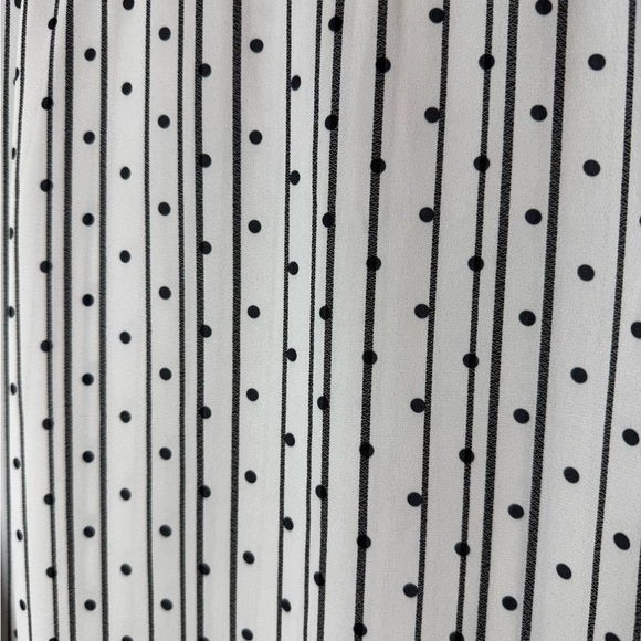 LOFT Black and White Striped Button Down Shirt - Picture 4 of 7